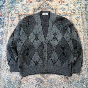Vintage Jantzen Diamond Cardigan Sweater Large